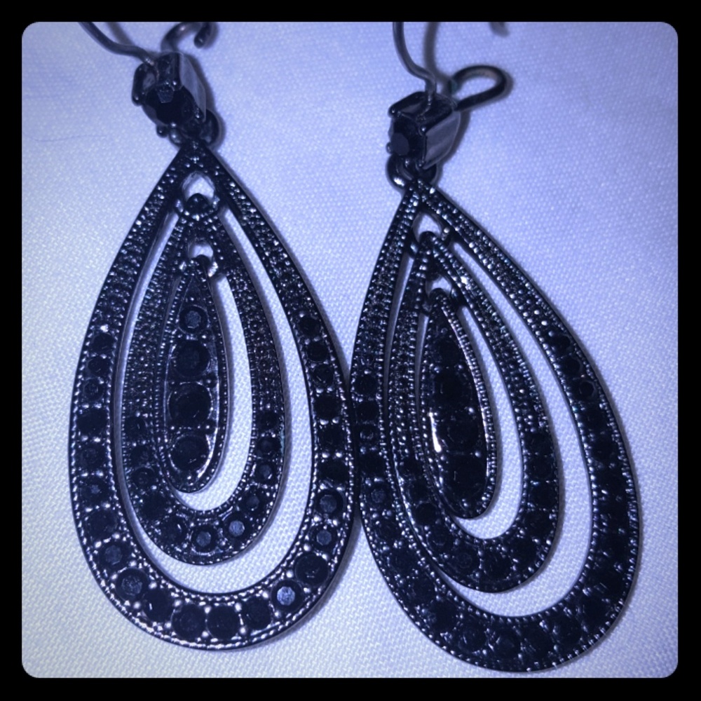Black and silver earrings
